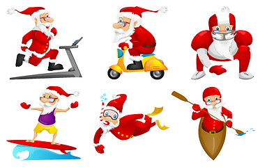 Image showing Vector set for christmas with Santa Claus.