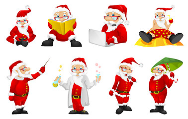 Image showing Vector set for christmas with Santa Claus.