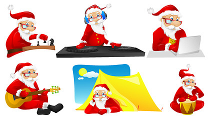 Image showing Vector set for christmas with Santa Claus.