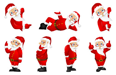 Image showing Vector set for christmas with Santa Claus.