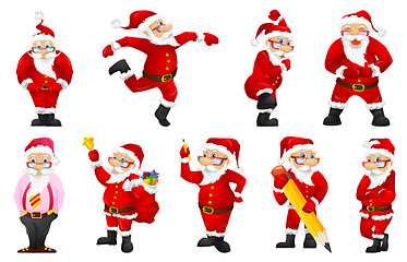 Image showing Vector set for christmas with Santa Claus.