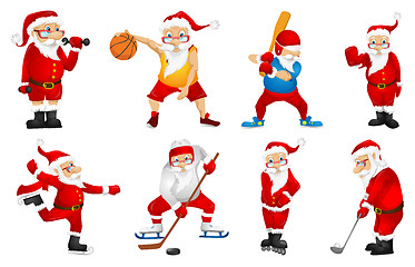 Image showing Vector set for christmas with Santa Claus.