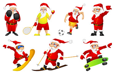 Image showing Vector set for christmas with Santa Claus.