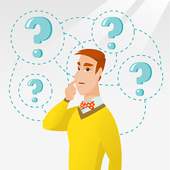 Image showing Young businessman thinking vector illustration.