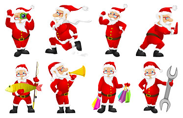 Image showing Vector set for christmas with Santa Claus.