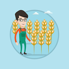 Image showing Farmer in wheat field vector illustration.