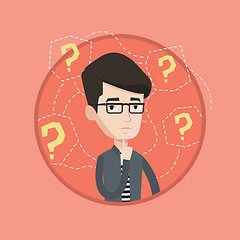 Image showing Young businessman thinking vector illustration.