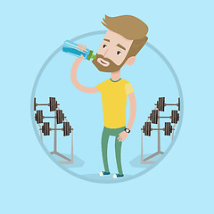 Image showing Sportive man drinking water vector illustration.