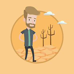 Image showing Sad man in the desert vector illustration.