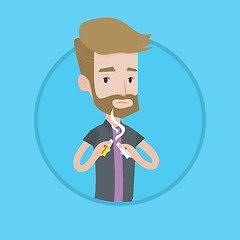 Image showing Young man quitting smoking vector illustration.