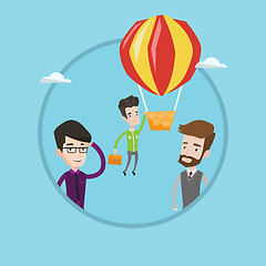 Image showing Businessman hanging on balloon vector illustration