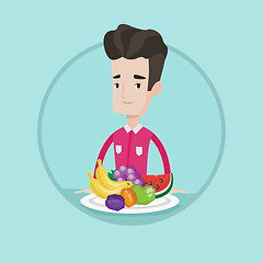 Image showing Man with fresh fruits vector illustration.