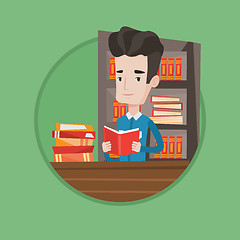 Image showing Student reading book vector illustration.