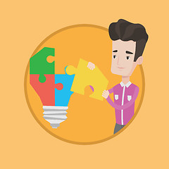 Image showing Man having business idea vector illustration.