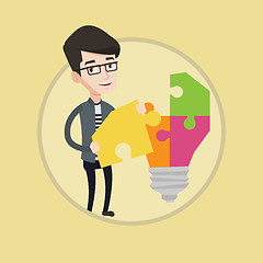 Image showing Student with lightbulb vector illustration.