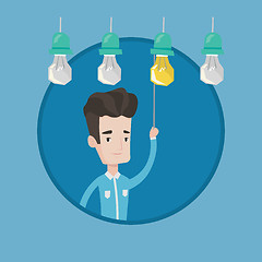 Image showing Man having business idea vector illustration.