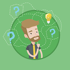 Image showing Man having business idea vector illustration.