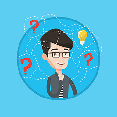 Image showing Man having business idea vector illustration.