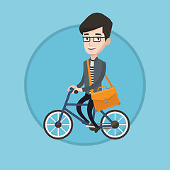 Image showing Man riding bicycle vector illustration.