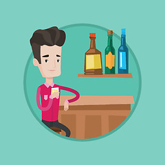 Image showing Man sitting at the bar counter vector illustration