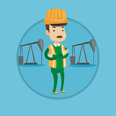 Image showing Cnfident oil worker vector illustration.