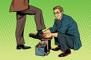 Image showing businessman Shoe Shiner