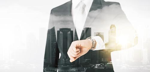 Image showing close up of businessman with wristwatch