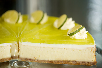 Image showing pieces of lime cake on stand