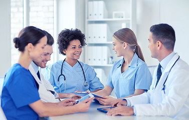 Image showing group of happy doctors meeting at hospital office