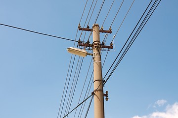 Image showing electric line columns