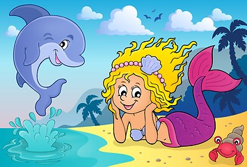 Image showing Happy mermaid theme 4