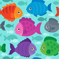 Image showing Seamless background stylized fishes 1