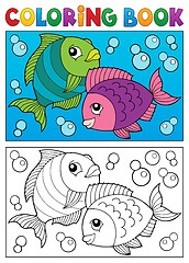 Image showing Coloring book with fish theme 6