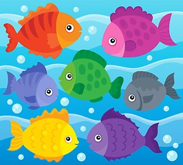 Image showing Stylized fishes theme image 1