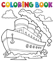 Image showing Coloring book nautical ship 2