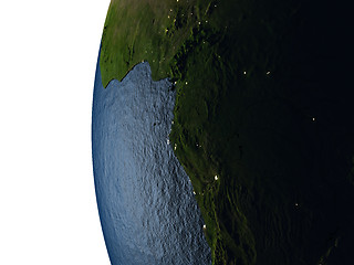 Image showing Sunset over Gabon from space