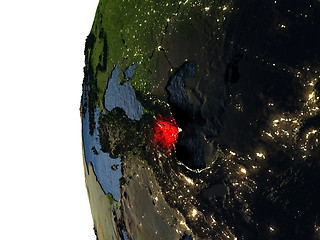 Image showing Sunset over Azerbaijan from space