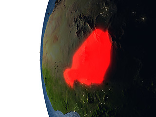 Image showing Sunset over Niger from space