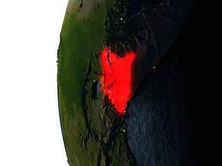 Image showing Sunset over Kenya from space