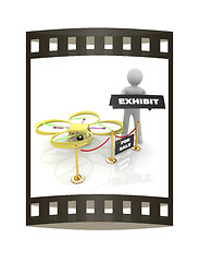 Image showing Drone, quadrocopter, with photo camera at the technical exhibiti