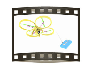 Image showing Drone with remote controller. The film strip