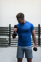 Image showing weight training fitness man