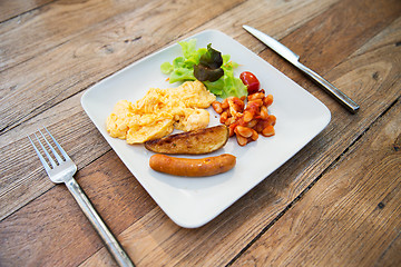 Image showing close up of food on plate