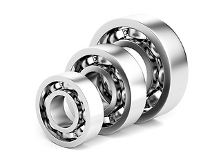 Image showing Three different ball bearings