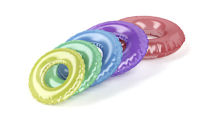 Image showing Colorful swim rings