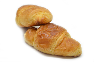 Image showing Two French croissants