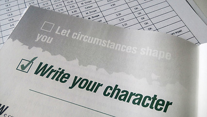 Image showing Write your character