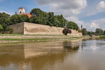 Image showing View in Gyor from the Raba river