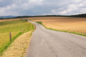 Image showing Road through farmlands