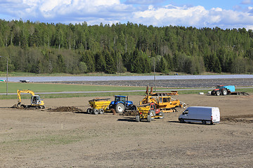 Image showing Installing Modern Agricultural Drainage System